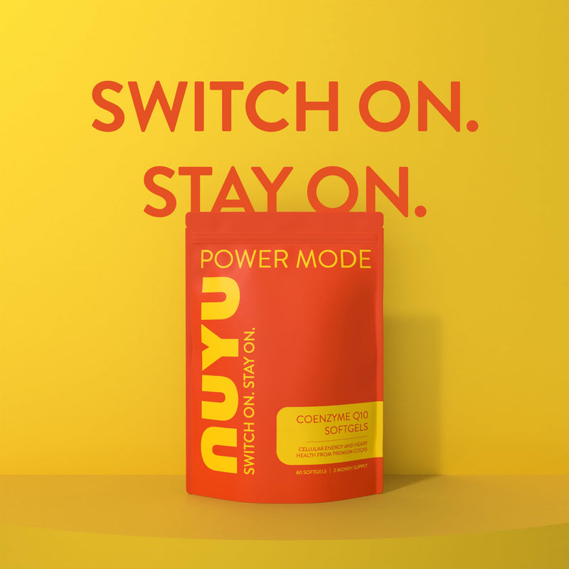 NUYU Coenzyme Q10 100mg Softgels. Supplement to Support Energy Production. One-a-Day, 2 Month Supply. Made in The UK.