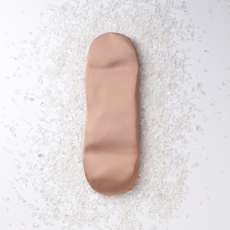 Weighted Eye Pillow for Relaxation, Sleeping, Yoga, SPA and Travelling, 100% Natural Clear Quartz,Cooling Eye Pillow, Reusable and Good Relaxation Gift for Women Brown