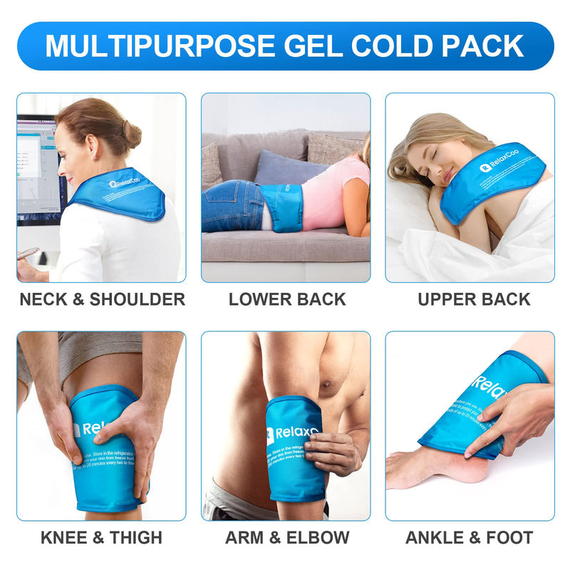 [Australia] - Neck Ice Pack Wrap, Reusable Gel Ice Pack for Neck Shoulders, Cold Compress Therapy for Pain Relief, Injuries, Swelling, Bruises, Sprains, Inflammation and Cervical Surgery Recovery Blue-1 Pack 1.0 