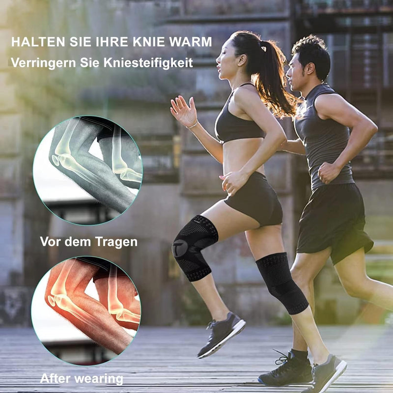 [Australia] - Teylam Knee Brace for Men/Women Set of 2, Medical Knee Pads for Meniscus Tear, Arthritis, ACL, Compression Bandage Knee for Basketball, Volleyball, Yoga, Running, Right & Left Leg Portable XL Black 