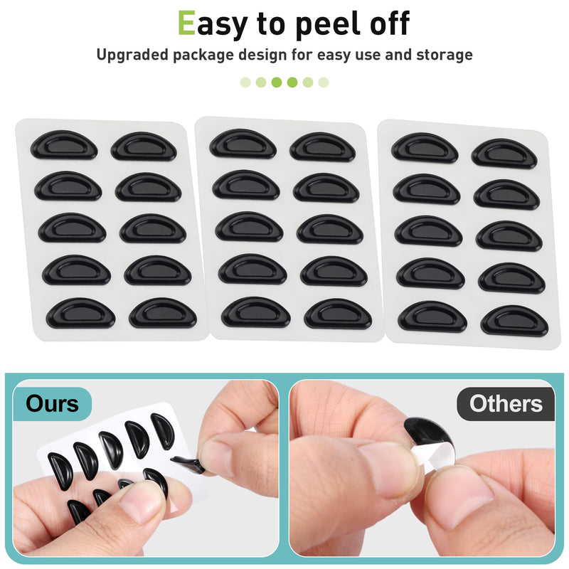 [Australia] - Eyeglass Nose Pads - Grip Added, Upgraded Soft Silicone Adhesive Glasses Nose Pad, Anti-Slip Nose Pads for Glasses Full Plastic Frames Sunglasses (5 Clear Pairs) 