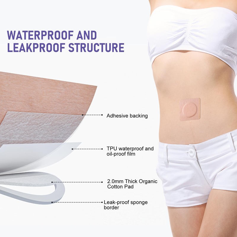 [Australia] - 40Pcs Disposable Castor Oil Belly Button Patch | 3.15"*3.15" Highly Absorbent | Self-Adhesive Castor Oil Pack Wrap for Neck/Shoulders/Knees | No Wash | Organic Cotton | Anti-Seepage 1 Count (Pack of 40) 