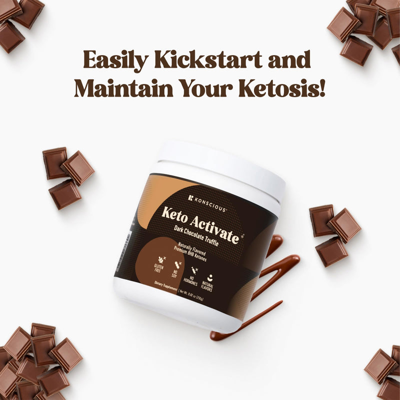 [Australia] - Dark Chocolate Truffle Exogenous Ketones Drink: Pure Keto Shake Powder with Chocolate Ketones | Jumpstart Ketosis & Boost Energy with Natural Ketones Supplements by Konscious Keto 10 Ounce (Pack of 1) 