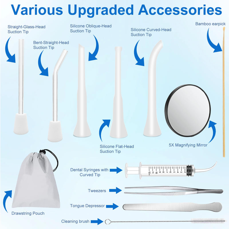 [Australia] - Tonsil Stone Remover Tool, Upgraded Electric Tonsil Stone Removal Kit - with Built-in LED Light & 6-Level Suction for Bad Breath Prevention, Oral Suction Device for Stone Removal White 