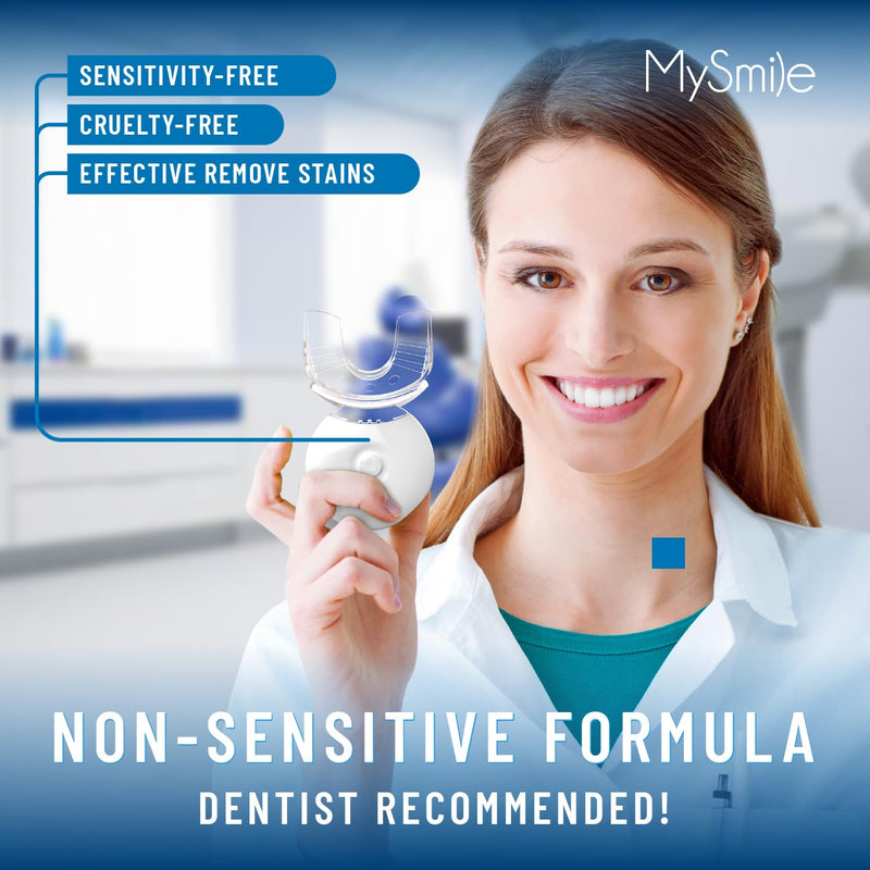 [Australia] - MySmile Teeth Whitening LED Light with Teeth Whitening Trays, Tooth Whitening Accelerator Light for Whitening Teeth, Mouth Tray Teeth Whitener Enhancer Light Trays - Only 1Pcs Light Blue 