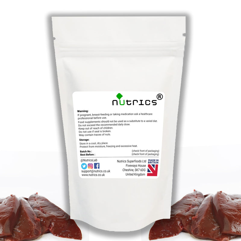 750mg (per Capsule) 180 Desiccated Beef Liver Capsules - Un-Defatted High Absorption - 100% Pure - Free from fillers, Binders & Bulking Agents (180 Capsules) (180)