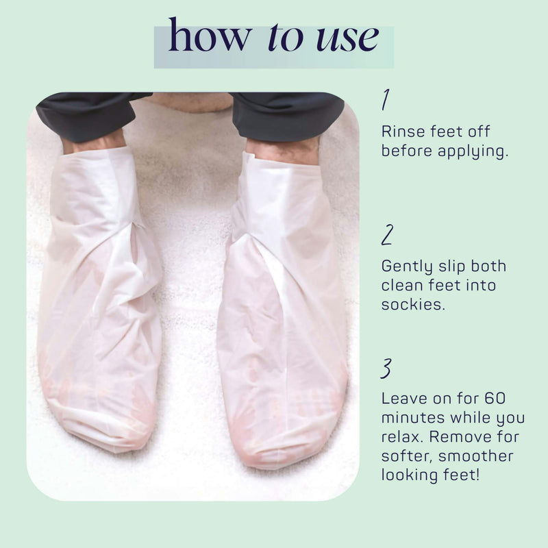[Australia] - Spa Life Men's Cooling Mint Foot Repair Balm and Moisturizing Socks Set - Revitalizing Hydrating Foot Mask for Soothing Tired, Achy Feet and Softening Dry, Cracked Skin One Size Fits Most- 6 Pairs Foot Masks (6 Pack) 