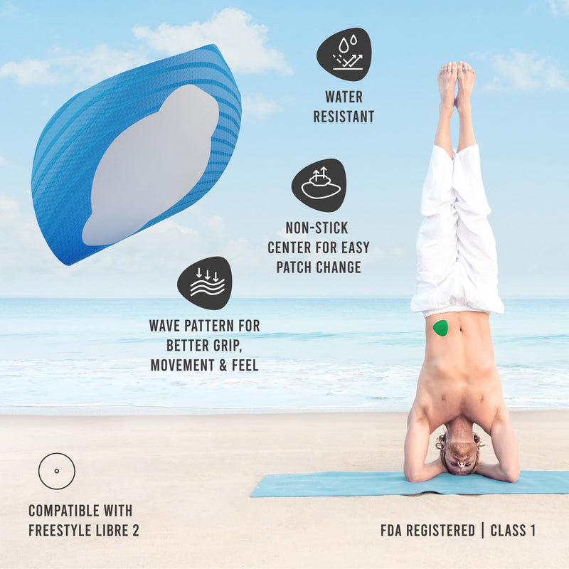 Not Just A Patch Freestyle Libre 2 Sensor Covers (20 Pack) Lingo CGM Patches for Freestyle Libre 2 - Water Resistant & Durable for 10-14 Days - Multicolor Multicoloured