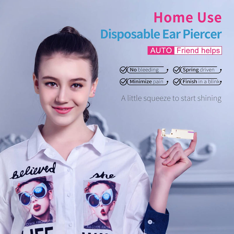 [Australia] - 2PCS Disposable Ear Piercing Kit Ear Piercing Gun Self Use Ear Piercings Kit Cartilage Piercing Gun with Hypoallergenic Earrings(3mm Ball,24kt Gold) 3.0mm 