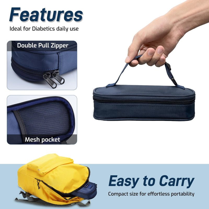 [Australia] - Insulin Vial Cooler Travel Case,Diabetes Carrying Insulated Bag for Supplies Keep Medicine Cool,Diabetic Small Bottle Protector Kit for Storage,Portable Mini Pack with Protective Ice Brick Small--Fits Vial 