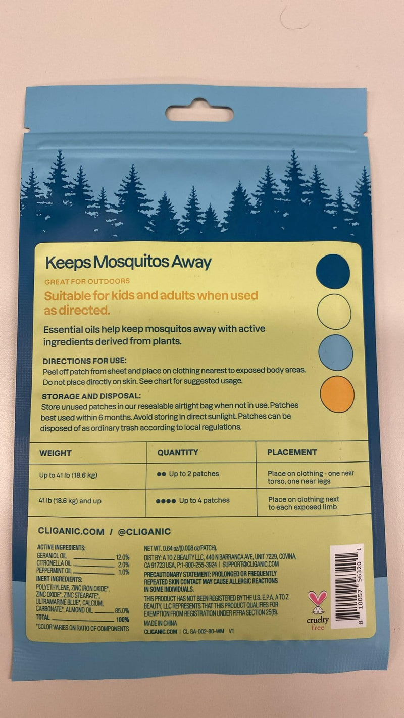 [Australia] - Cliganic Mosquito Repellent Stickers (80 Pack) - Patches for Kids & Adults, Natural DEET-Free, Citronella Essential Oil Infused 1 Count (Pack of 80) 