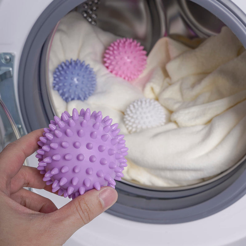 [Australia] - Reusable Laundry Dryer Balls - Eco Friendly Fabric Softener Alternatives Soften and Fluff Laundry Wrinkle Release(Set of 4 Random Color) Light Series 