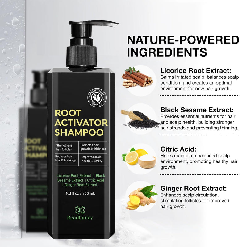Root Activator Shampoo for Men: Hair Growth Shampoo for Hair Loss and Thinning Hair - 10.1 fl oz / 300 mL Root Activator Shampoo 10.1 Fl Oz (Pack of 1)