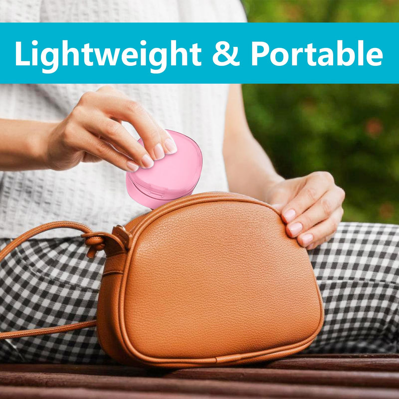 [Australia] - Partial Denture Case Leak Proof with Strainer Basket and Brush, Waterproof Denture Cup Retainer Cleaning Bath Case Travel for Dentures, Braces, Night Guard - Pink 