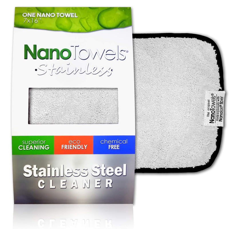 Stainless Steel Cleaner | The Amazing Chemical Free Stainless Steel Cleaning Reusable Wipe Cloth | Kid & Pet Safe | 7x16 (1 pc) Grey 7x16 Inch (Pack of 1)