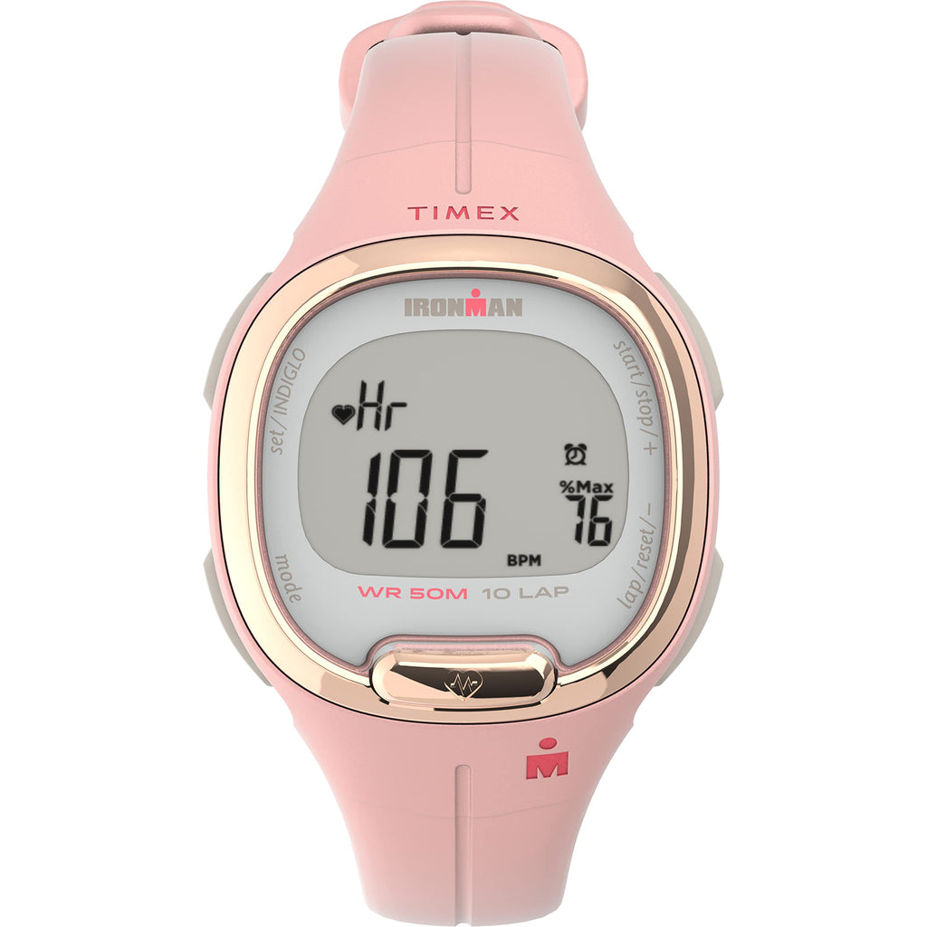 TIMEX IRONMAN Transit+ Watch with Daily Step, Calorie and Distance Tracking & Heart Rate 33mm Blush/Rose Gold-Tone