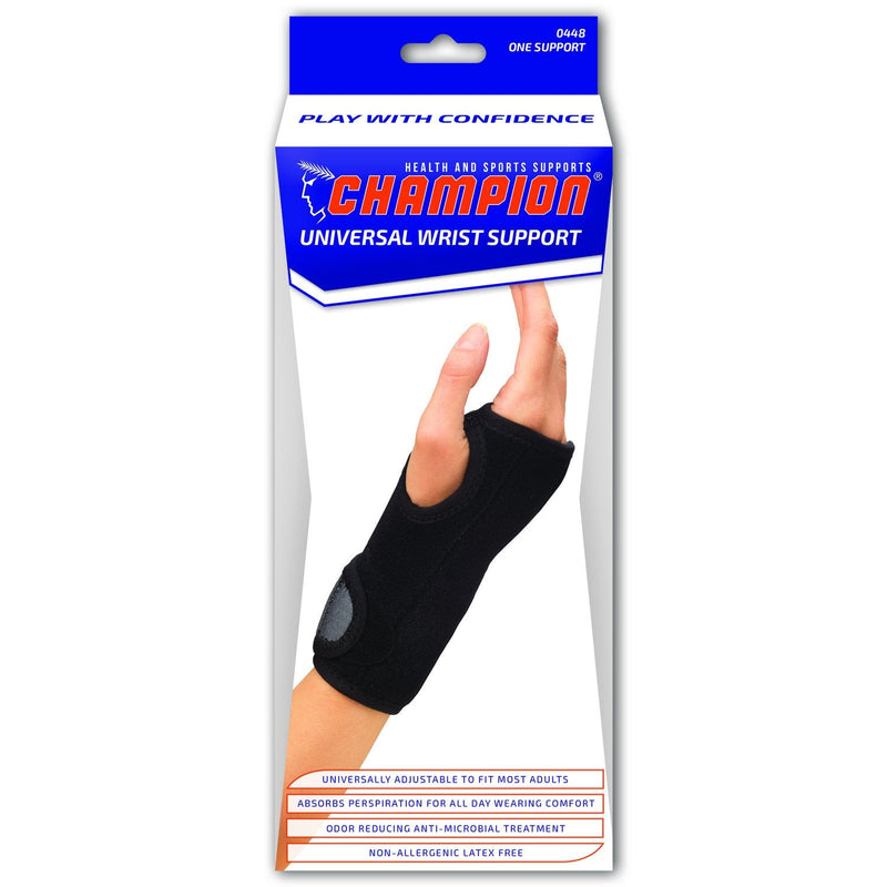 [Australia] - Champion Wrist Support, Universal Fit, Removable Splint, 2-Strap, Airmesh Fabric, Black, 