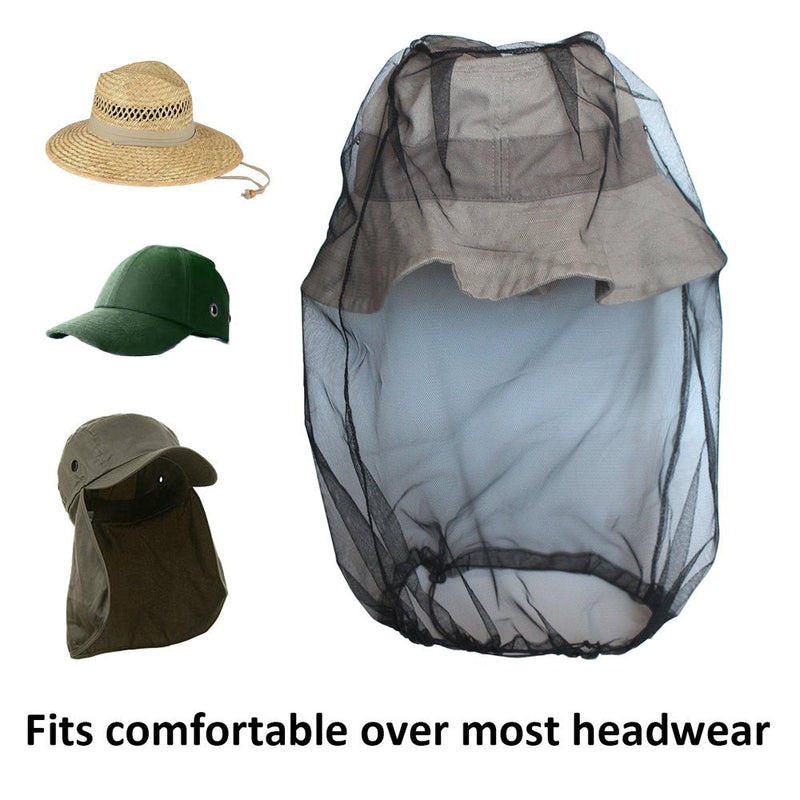 [Australia] - Anvin mosquito head nets against insects, insects, insects, insects, mosquitoes from all outdoor activities, works over most hats, comes with storage bags (3 pieces) black 