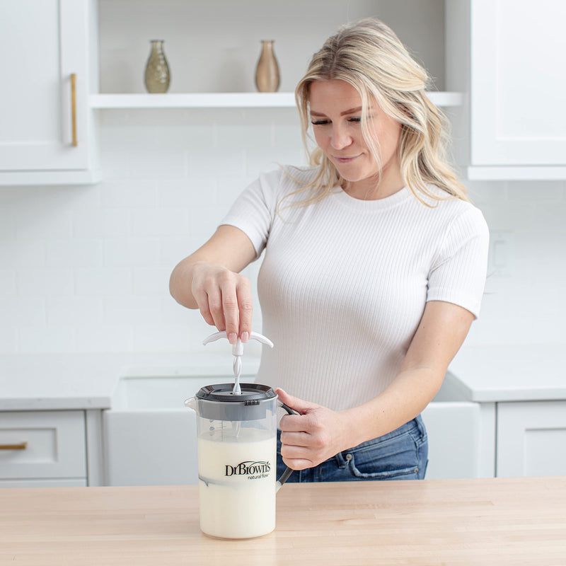 [Australia] - Dr. Brown's Baby Formula Mixing Pitcher with Adjustable Stopper, Locking Lid, & No Drip Spout, 32oz, BPA Free, Black 