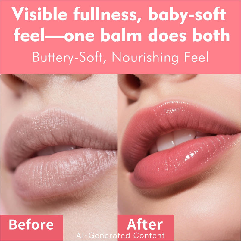 KIMUSE Tinted Lip Butter Balm Set, 6 Sheer Shades, Instant Shine, Vegan | Hydrating Plumping Gloss, Hyaluronic Acid & Vitamin E, Sheer Tint, Non-Sticky Conditioning Lip Mask for Dry Lips