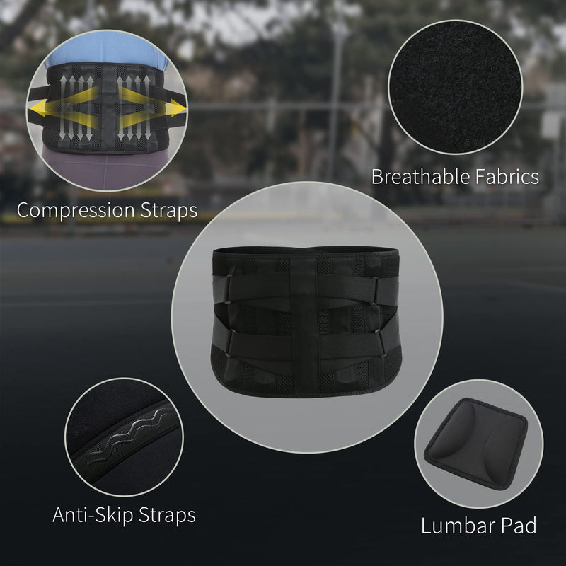 [Australia] - BraceUP Back Brace with lumbar Pad - Back Pain Relief for Men and Women, Lumbar Support Belt for Sciatica Pain, Heavy Lifting, Waist Support, Lower Back Brace (L/XL 35-43 In) L/XL (35-43 In) 