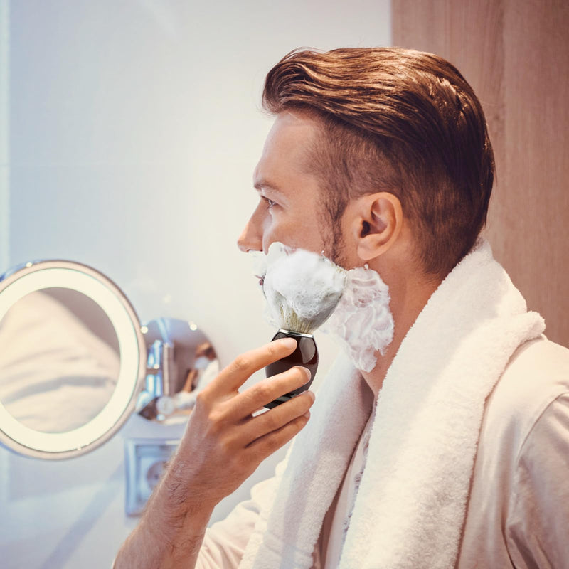 [Australia] - Shaving brush, men's shaving brush with wooden handle, shaving brush, badger hair, facial beard, hair cleaning, shaving tool, badger hair, travel shaving brush, shaving brush, black 