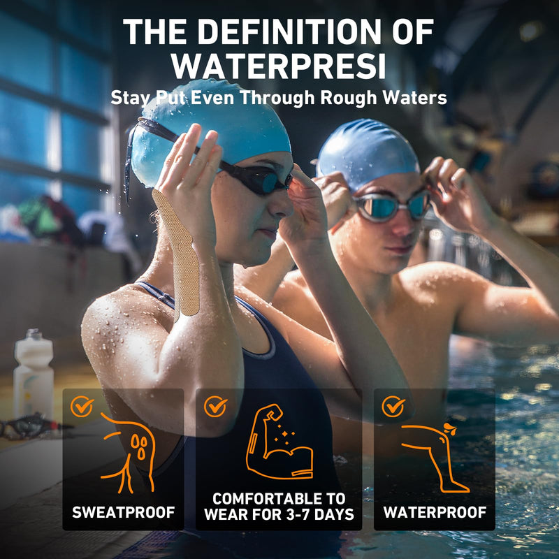 12 Count Kinesiology Tape for Thumb, Pre-Cut Waterproof KTquick Thumb Tape for Thumb Pain Relief Pre Cut, Original Cotton Athletic Tape, Durable Thumb Tape for Sports and Long-Lasting Support (Beige) Beige