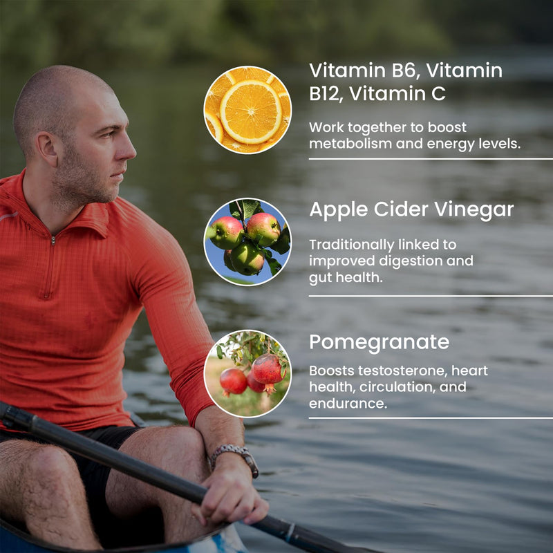 Vital Surge MAX Testo Gummies for Men – Natural Energy, Vitality & Stamina Support, Vegan, 60 Gummies, Slim Warriors