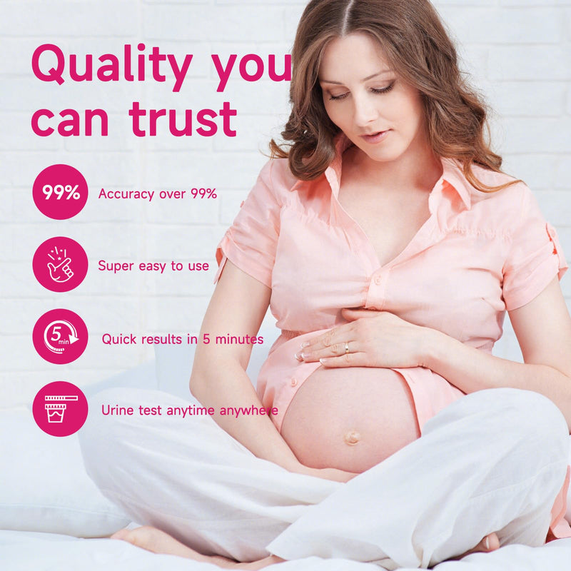 Early Detection Pregnancy Test Strips, Amazewell hCG Test Strips Easy at Home Pregnancy Tests Bulk, Over 99% Accuracy, 50 Pack Pregnancy Test Kits for Women with 1 Reusable Urine Cup
