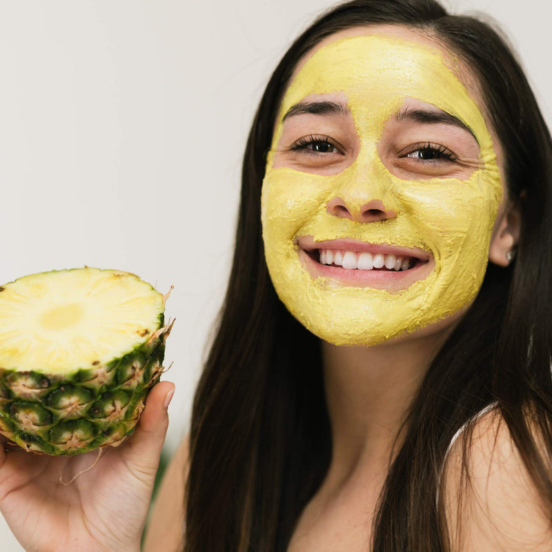 BioClarity Brightening Face Mask, Brighten Up Sunshine, 100% Clean Vegan Ingredients, Exfoliate Brighten Hydrate Skin, Vitamin C, Pineapple, Avocado, Hyaluronic Acid, 2 oz