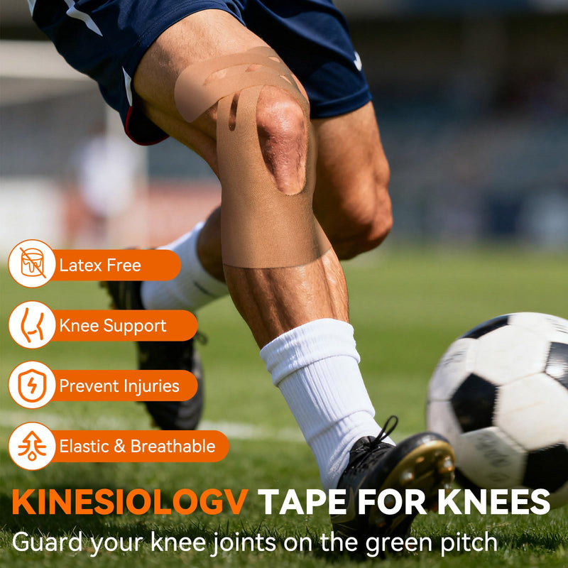 [Australia] - Precut Kinesiology Tape for Knees, 12 Pcs Kinesiology Tape for Knee Pain Relief Athletic Tape, Breathable & Latex-Free Waterproof Knee Tape Hypoallergenic Elastic Sports Tape, Black M Black 