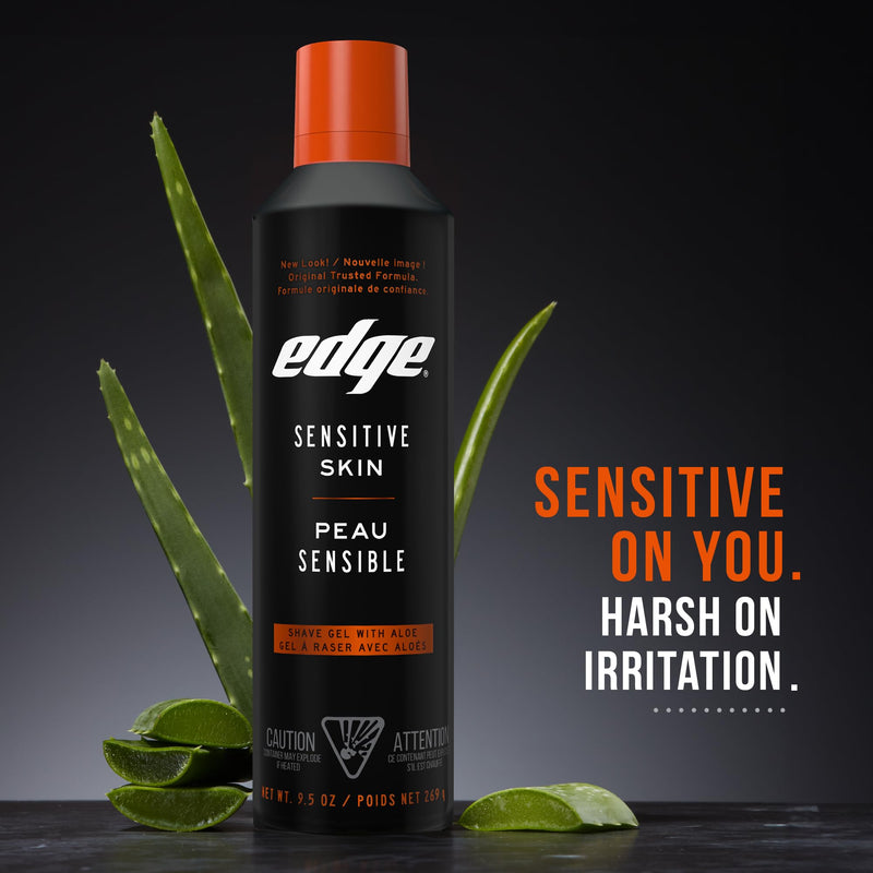 [Australia] - Edge Shaving Gel for Men, 9.5oz, 2 Pack Mens Shave Gel with Aloe, Mens Shaving Cream Sensitive Skin Shave Gel - Moisturizes, Protects, and Soothes 