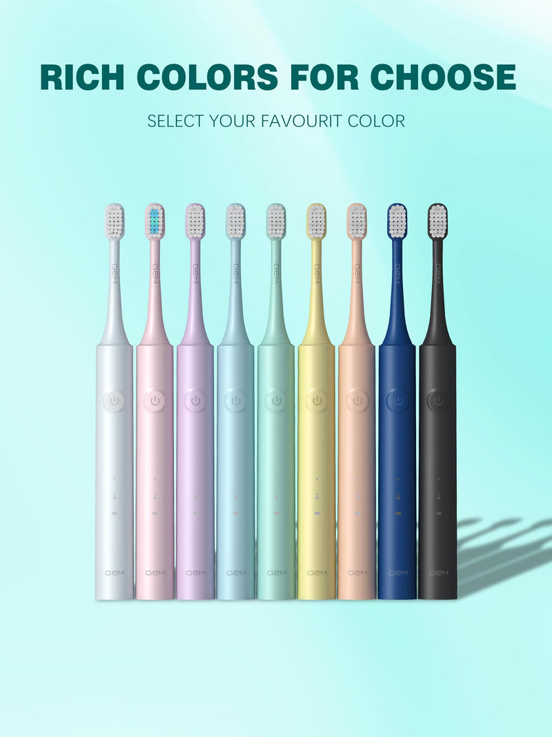 GEM GLAMOUR ENERGY MAGIC Sonic Electric Toothbrush for Adults and Kids 3 Heads Rechargeable Power Tooth Brush Travel Toothbrushes Gifts-Pink Pink