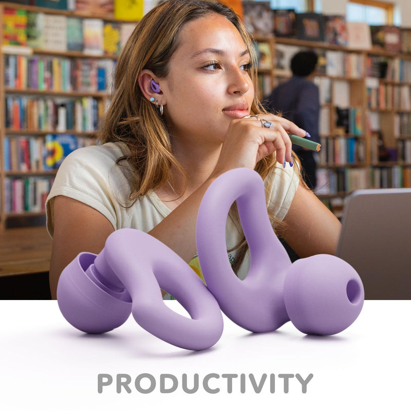 [Australia] - Everyday Earplugs – Ultra Soft, Customizable Sleep, Travel, Sensitivity, Noise Protection, for Sound Canceling Isolation, up to -30dB Reduction, NRR 15, Reusable and Sustainable (Purple) Purple 