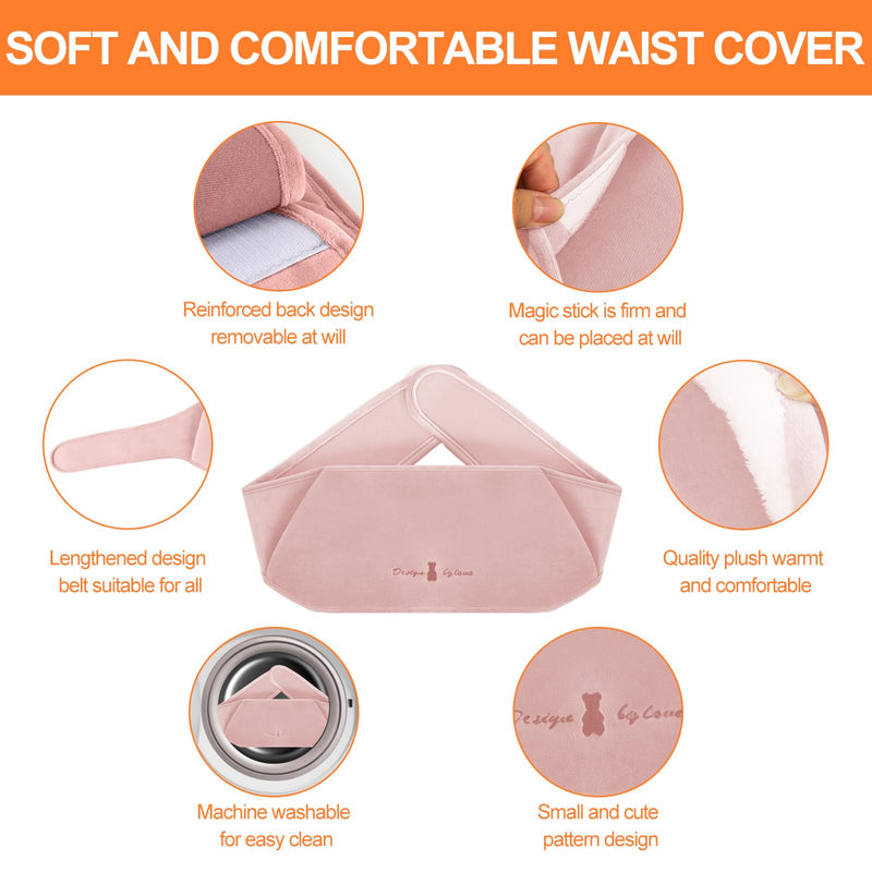 [Australia] - Votoko Hot Water Bottle Belt, 3 in 1 Hot Water Bottle Belt, 1.2 L Rubber Hot Water Bottle with Soft Waist Cover, Hot Water Bottle Belt for Neck and Shoulder, Back, Legs, Waist Warming (Pink) Pink 