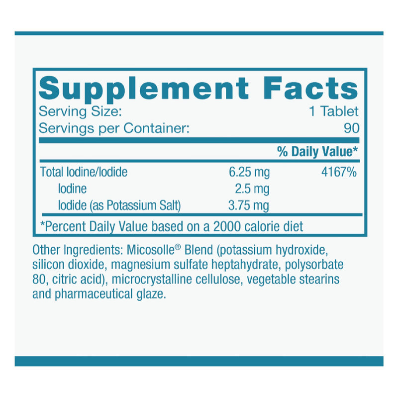 [Australia] - Iodoral 6.25 mg – Iodine Supplements for Thyroid Support, Potassium Iodide Tablets, Lugol Solution, Daily Vitamins and Minerals, High Potency Iodine Tablets – 90 Tablets 1-Pack 