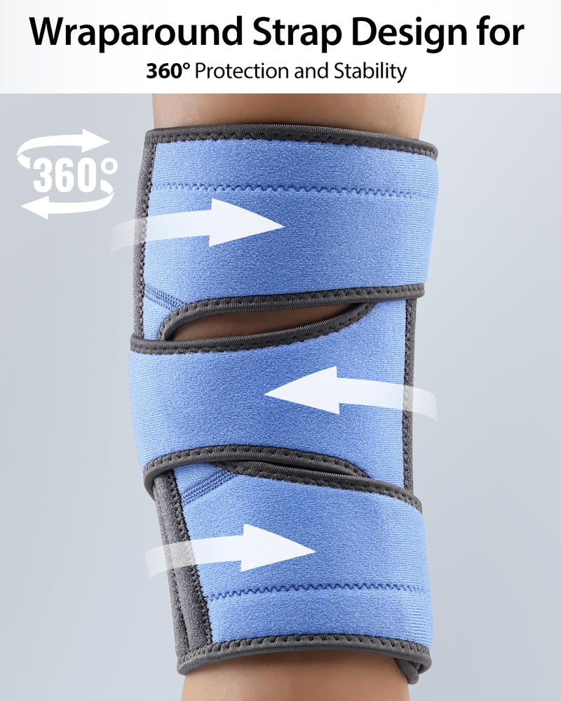 [Australia] - ABYON Knee Brace for Women & Men Meniscus Tear, ACL, Arthritis, Knee Support with Triple Side Stabilizers and Adjustable 360° Wraparound Strap for Maximum Knee Pain Support and Fast Recovery - Please Check How To Size Video X-Large SteelBlue 
