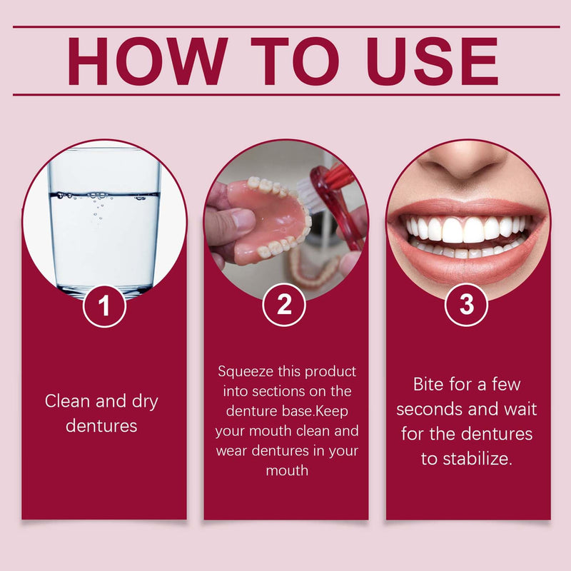 [Australia] - Denture Adhesive Cream, Denture Adhesive, Thermoplastic Denture Glue, Safe Thermoplastic Denture Glue, Long Lasting Dental Glue, Comfortable, Reusable 