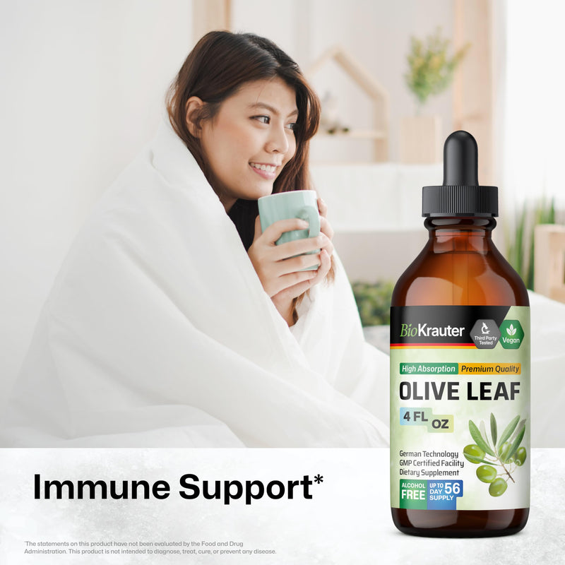 [Australia] - Olive Leaf Extract Liquid - Olive Leaf Tincture for Immune Support - Natural Oleuropein Source - Alcohol and Sugar Free - Vegan Olive Leaf Extract Organic 4 Fl.Oz. 4 Fl Oz (Pack of 1) 