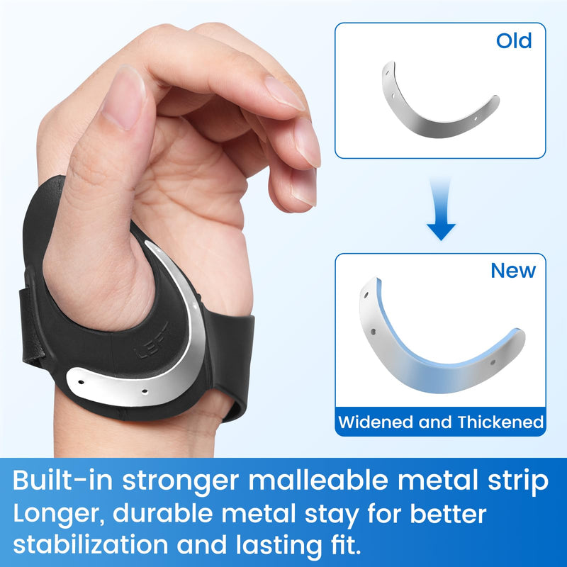 Velpeau Flexible CMC Thumb Brace - Soft Rubber Thumb Splint for Arthritis Pain and Support, Comfort Cool Thumb CMC Restriction Splint, Thumb Stabilizer for CMC Joint for Women and Men (Right Hand - M) Medium Black,Right Hand