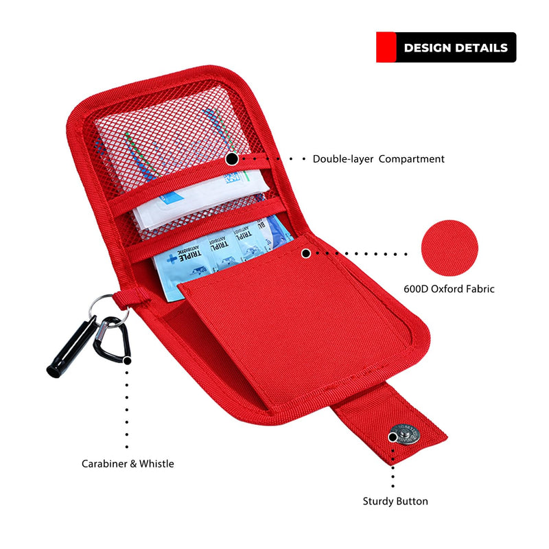 [Australia] - Mini First Aid Kit - 137 Piece Small Emergency Medical Kit for Home, Car, Travel, Camping & Outdoor Activities FSA/HSA (Red) Red 