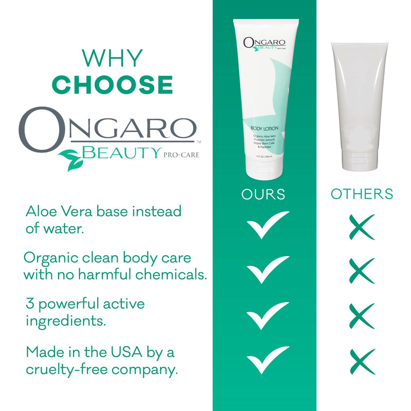 Ongaro Beauty Organic Body Lotion - Body Moisturizer Skin Lotion, Probiotic Lotion w/Aloe Vera, Cocoa Butter, Hyaluronic Acid, Shea Butter & Vitamin E, Lightweight, All Skin Types 8fl oz Apricot Citrus