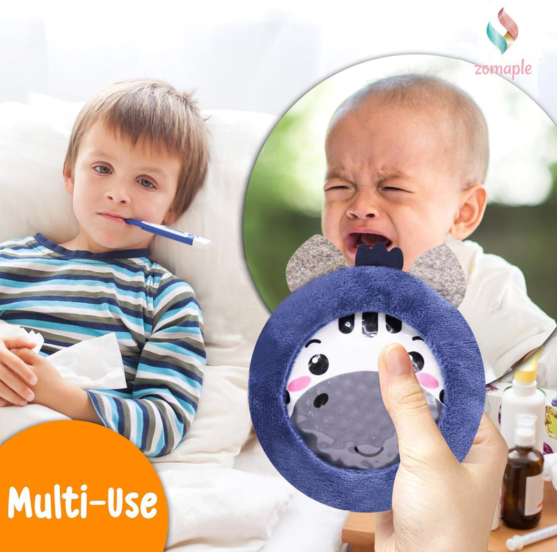 ZOMAPLE Boo Boo Ice Packs for Kids, 4 Pack, Boys Set – Calm Tears Fast with Hot & Cold Relief – Leakproof, Flexible When Frozen, BPA & PVC Free Gel – Kids Ice Packs for Boo Boos in Animal Designs Child-friendly Pack of 4