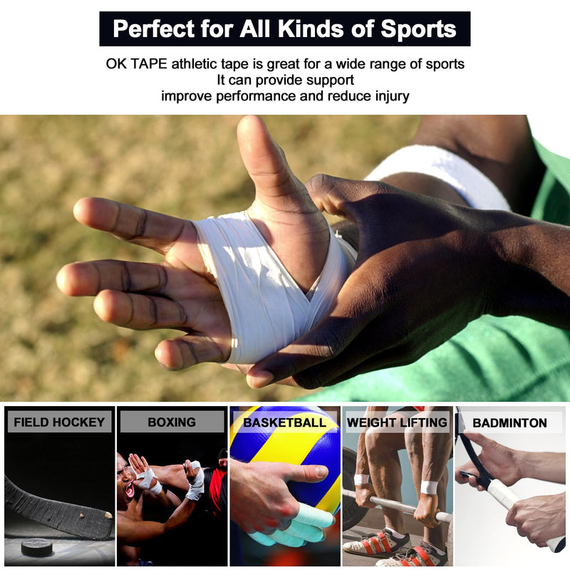 [Australia] - OK TAPE Athletic Sports TapeÔºà4 Packs) - 45ft Per Roll Very Strong Tape for Athlete & Sport Trainers & First Aid Injury Wrap, Perfect for Fingers Ankles Wrist on Bat, Hockey Stick - Pink 1.5" x 15yards - 4 Rolls 
