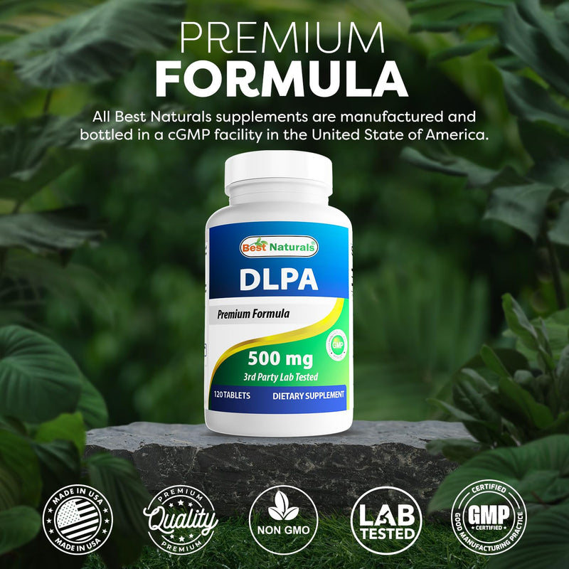 Best Naturals DLPA 500 mg 120 Tablets (120 Count (Pack of 1))