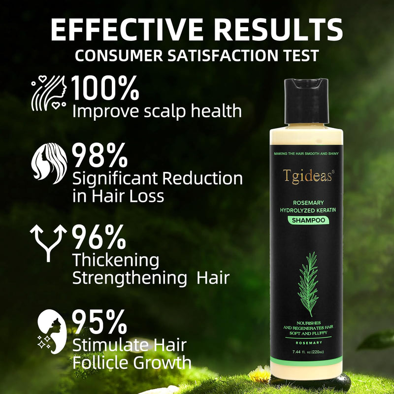Rosemary Biotin Volumizing Shampoo for Thinning Hair, 7.4 Fl Oz | Keratin Strengthening, Helps Boost Volume, Reduce Breakage, Nourishes Scalp, Color-Treated Hair Safe Vegan, Gentle Daily Care Shampoo*1(7.4 Fl Oz)