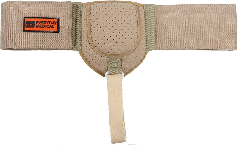 [Australia] - Everyday Medical Inguinal Hernia Support Belt for Men I Fits Left or Right Side I Post Surgery Men and Womens Hernia Support Truss for Inguinal, Groin Hernias I Adjustable Waist Strap I Beige | S/M Small/Medium (Pack of 1) 