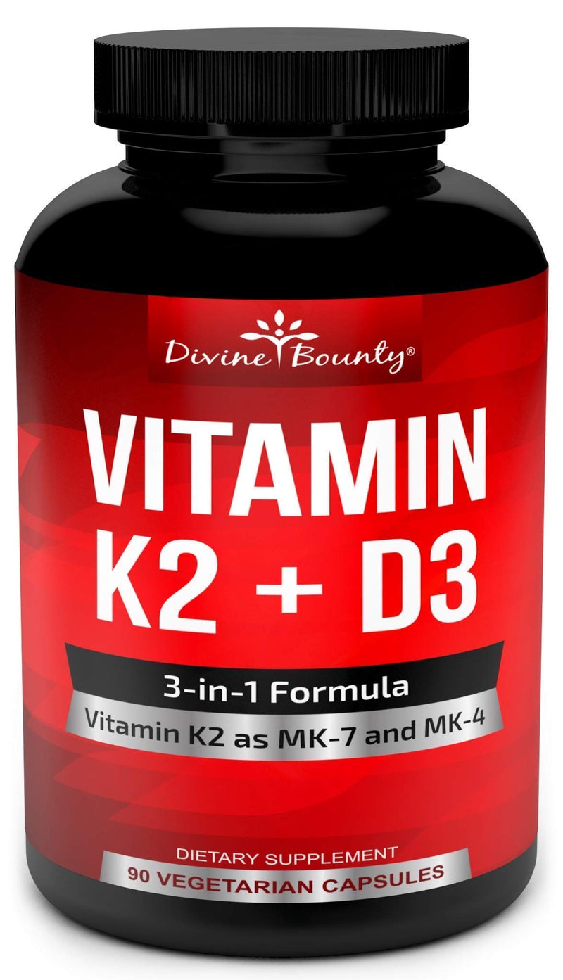 Divine Bounty Digestive Enzymes with Probiotics & Vitamin K2 and D3 Bundle