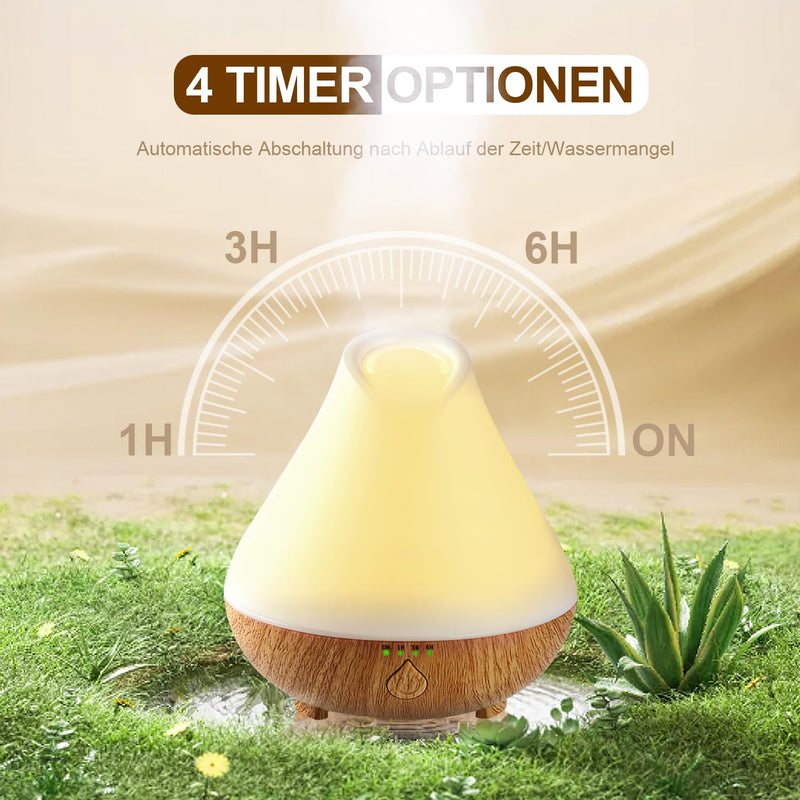 [Australia] - PureMist 100ml Aroma Diffuser for Fragrance Oils, Small Ultrasonic Humidifier Aromatherapy Oils Diffuser with 7 Color LED Light Wood Grain 