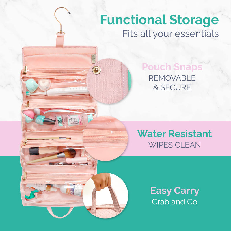 Travel Essentials Bundle: Portable Shower Caddy & Roll Up Makeup Bag - Perfect for On-The-Go